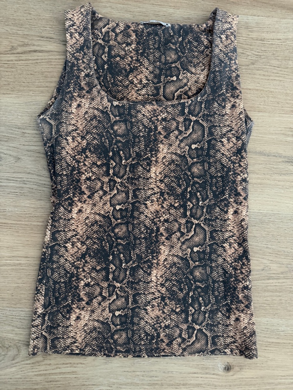 ZARA Brown & Black Snake Print Tank Top Size Medium